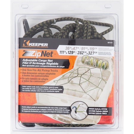 Keeper ZipNet Adjustable Cargo Net, Camo 3141